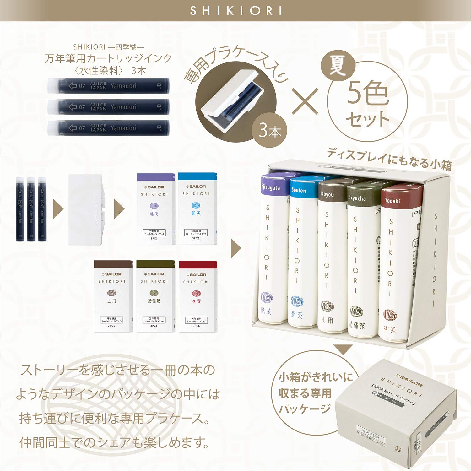 Amazon.co.jp: セーラー万年筆 万年筆 カートリッジインク 四季織 5色